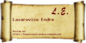 Lazarovics Endre névjegykártya