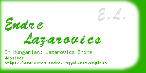 endre lazarovics business card